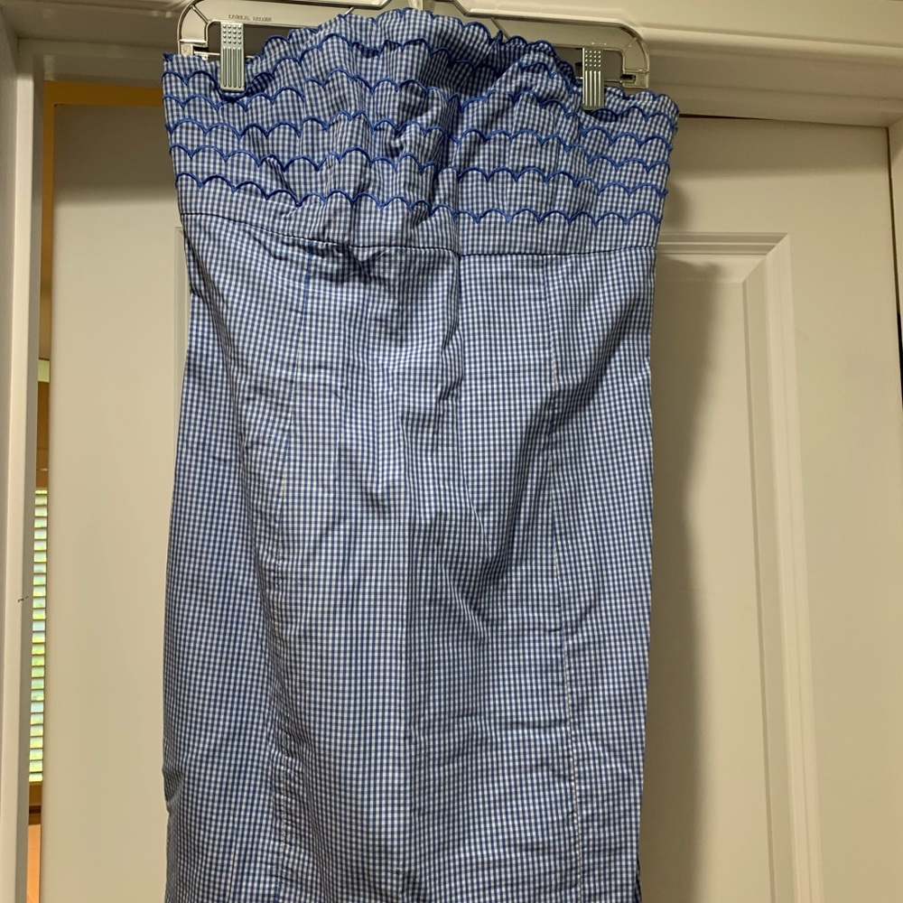 Scalloped gingham strapless Lilly Pulitzer dress